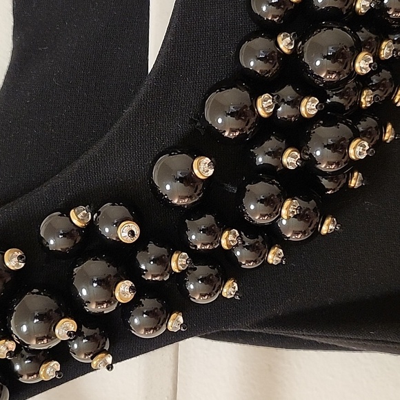 NWT Diane Von Furstenburg Black Ceecee Enamel Beading Sz 10 - Picture 10 of 16